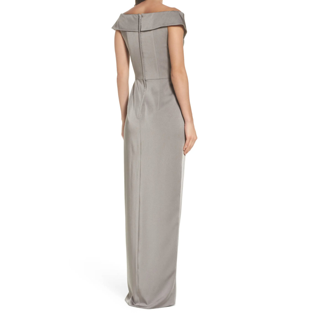 La Femme Surplice Off the Shoulder Column Gown NEW Sz 16 - Picture 2 of 15
